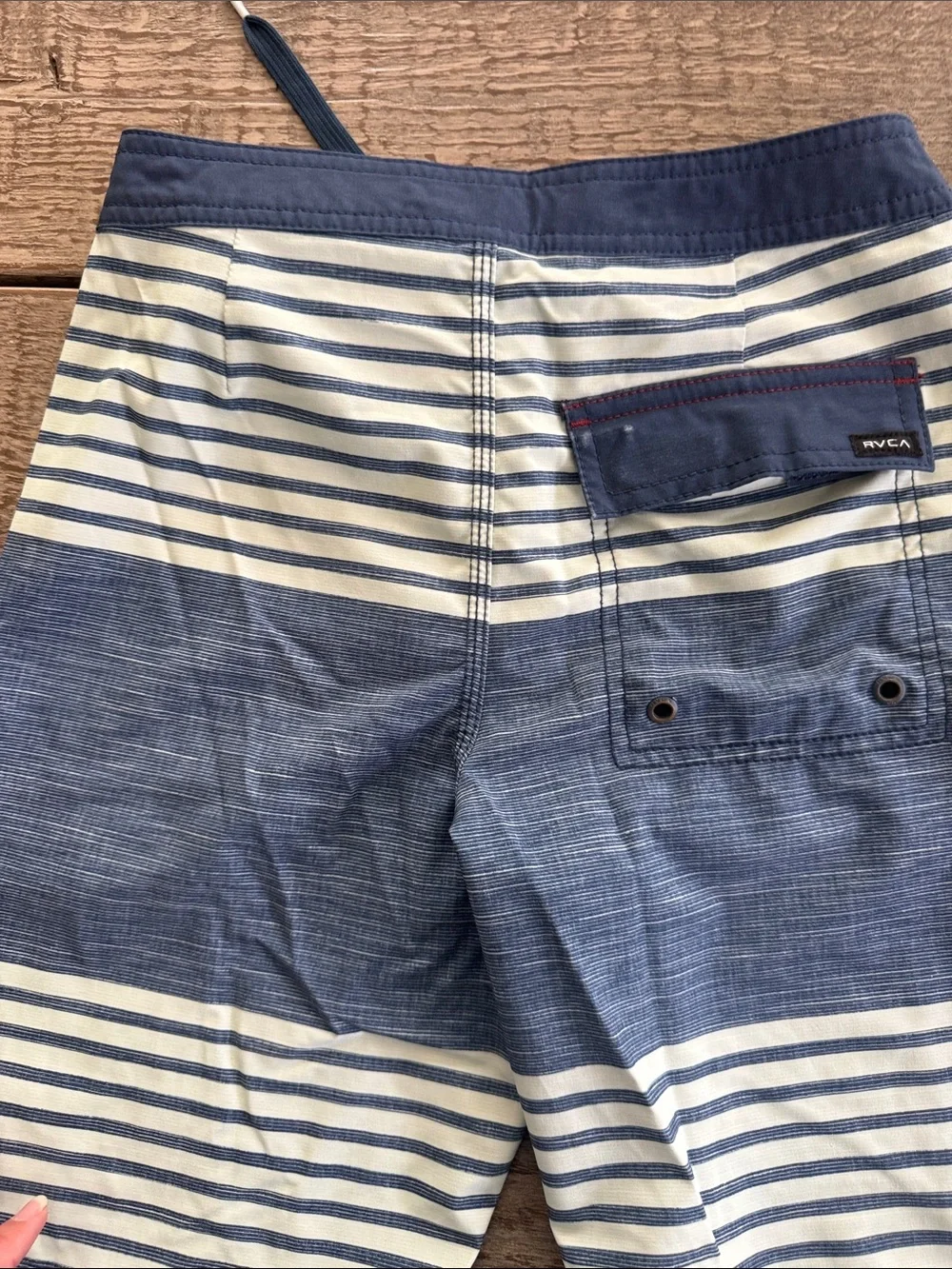 RVCA Navy and Cream Striped Boy’s Hybrid Shorts